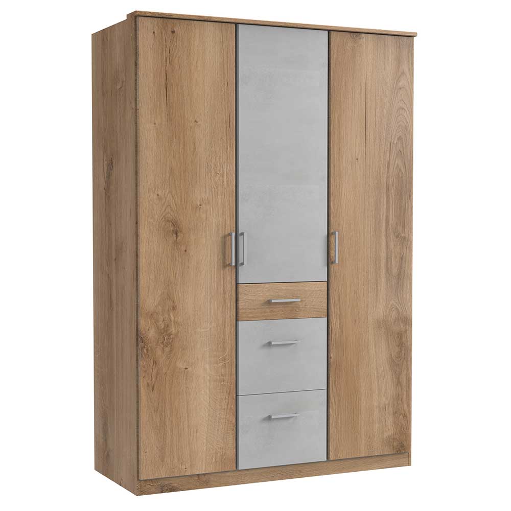 Kleiderschrank in Plankeneiche & Lichtgrau - Anca