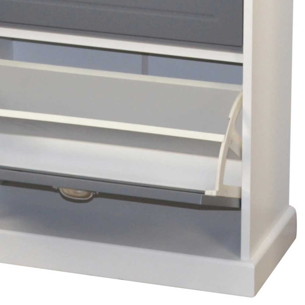 Landhaus Schuhkommode mit zwei Klappfächern - Vennas