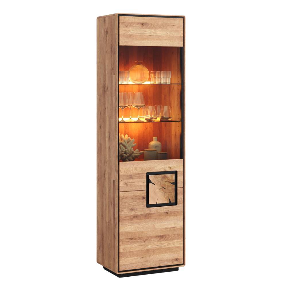 Wohnzimmer Vitrine mit Hirnholz Applikation - Shipper