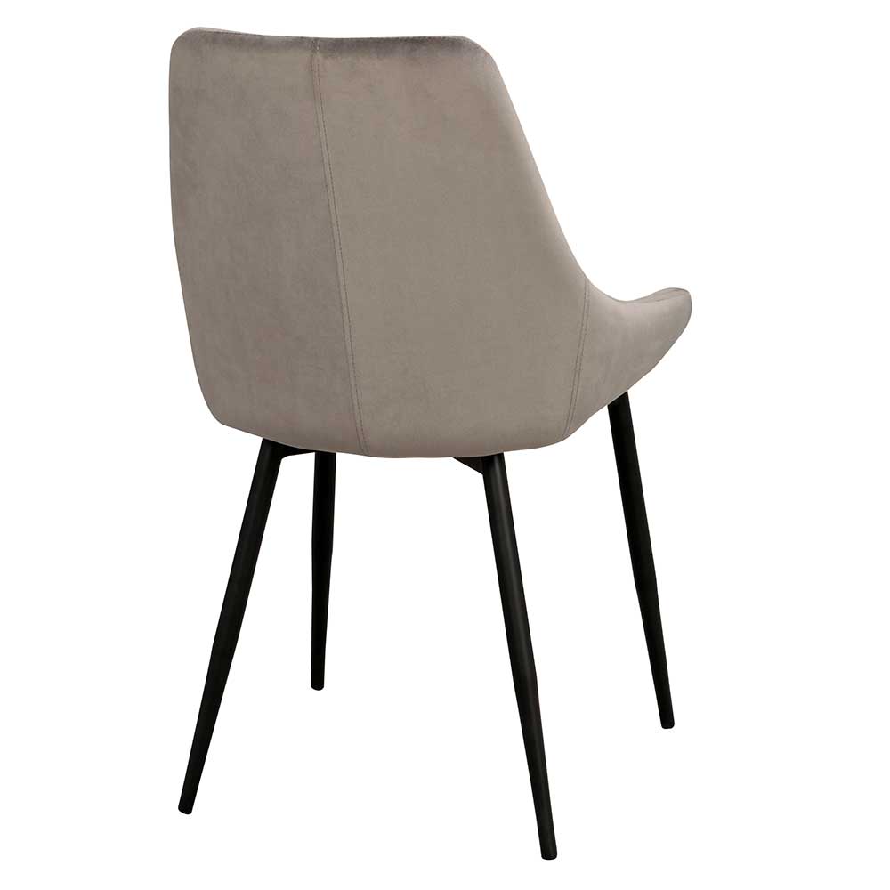 Set Polsterstühle in Grau Samt - Cross (2er Set)