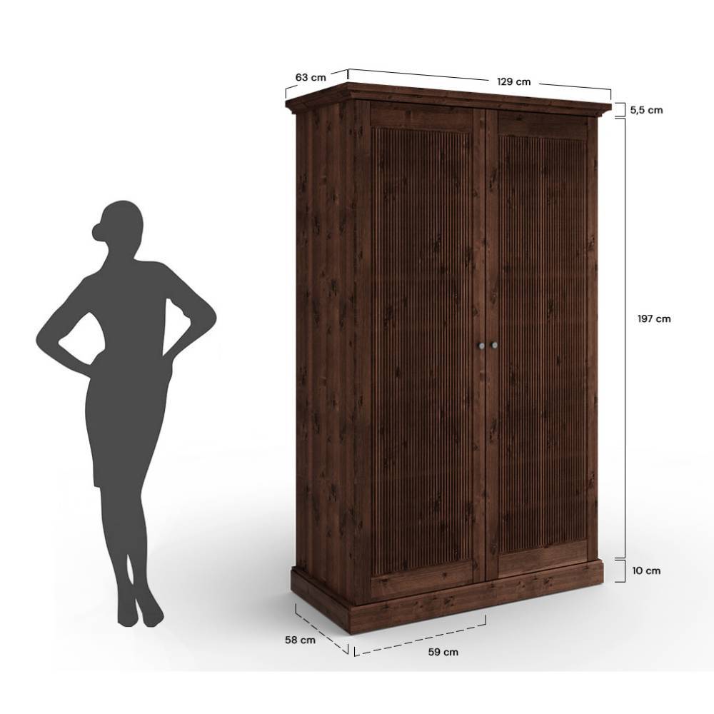Schlafzimmer Kleiderschrank in Dunkelbraun - Nauizia