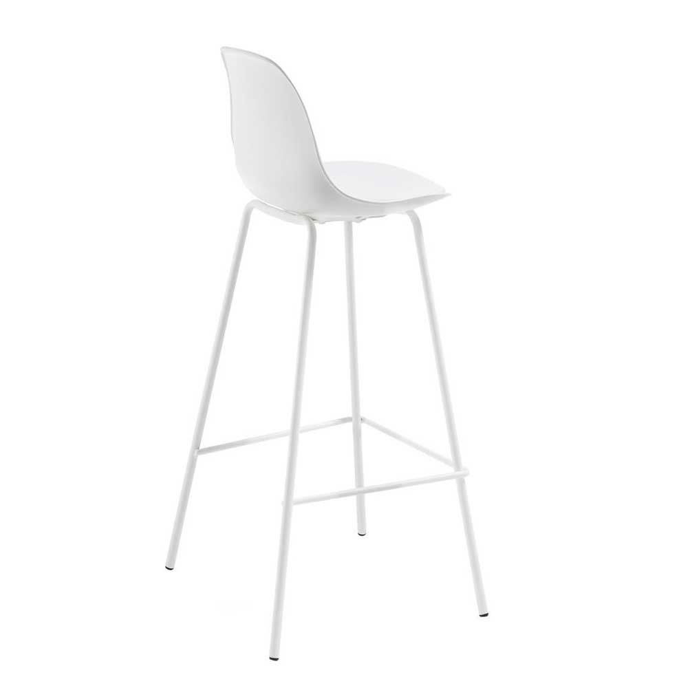 Weiße Barstühle aus PP & Kunstleder - Simona (2er Set)