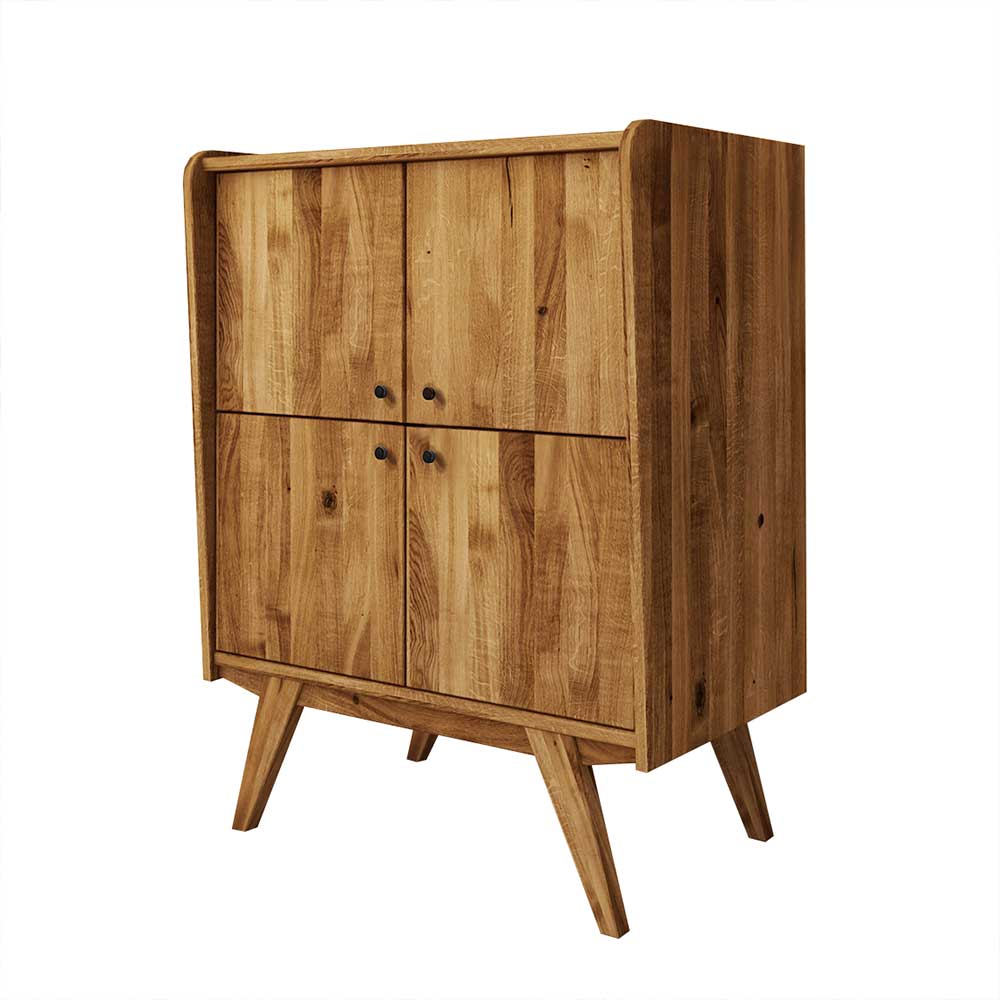 Wildeiche Midcentury Highboard mit 4 Türen - Hardus I