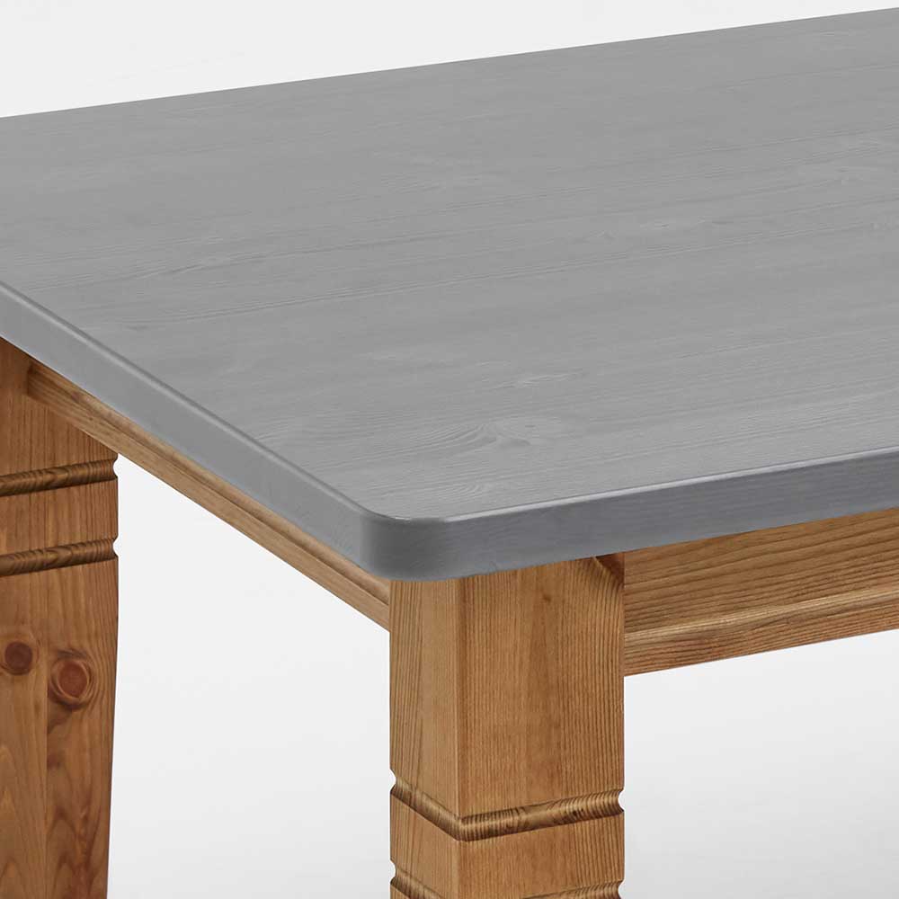 Country Couchtisch in Grau & Kiefer Lauge - Eshelas