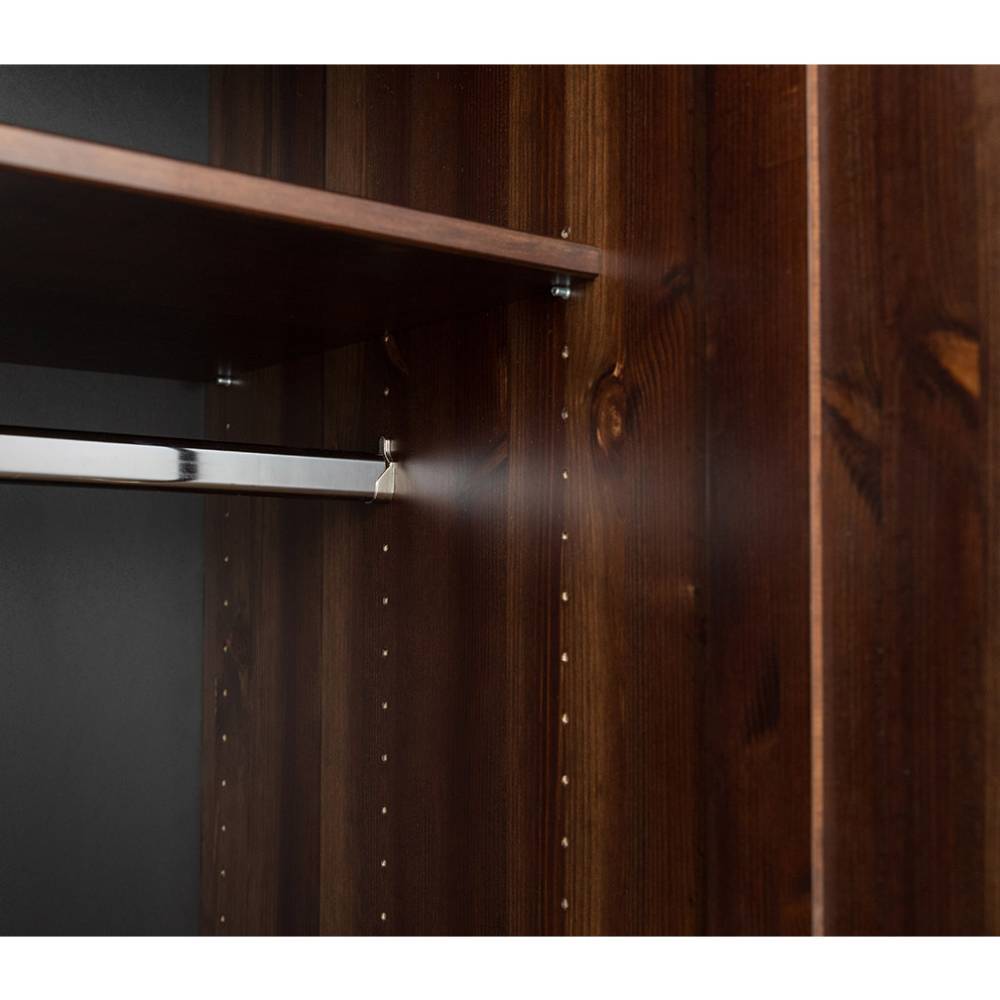 Modern Country Kleiderschrank in Dunkelbraun - Nauizia