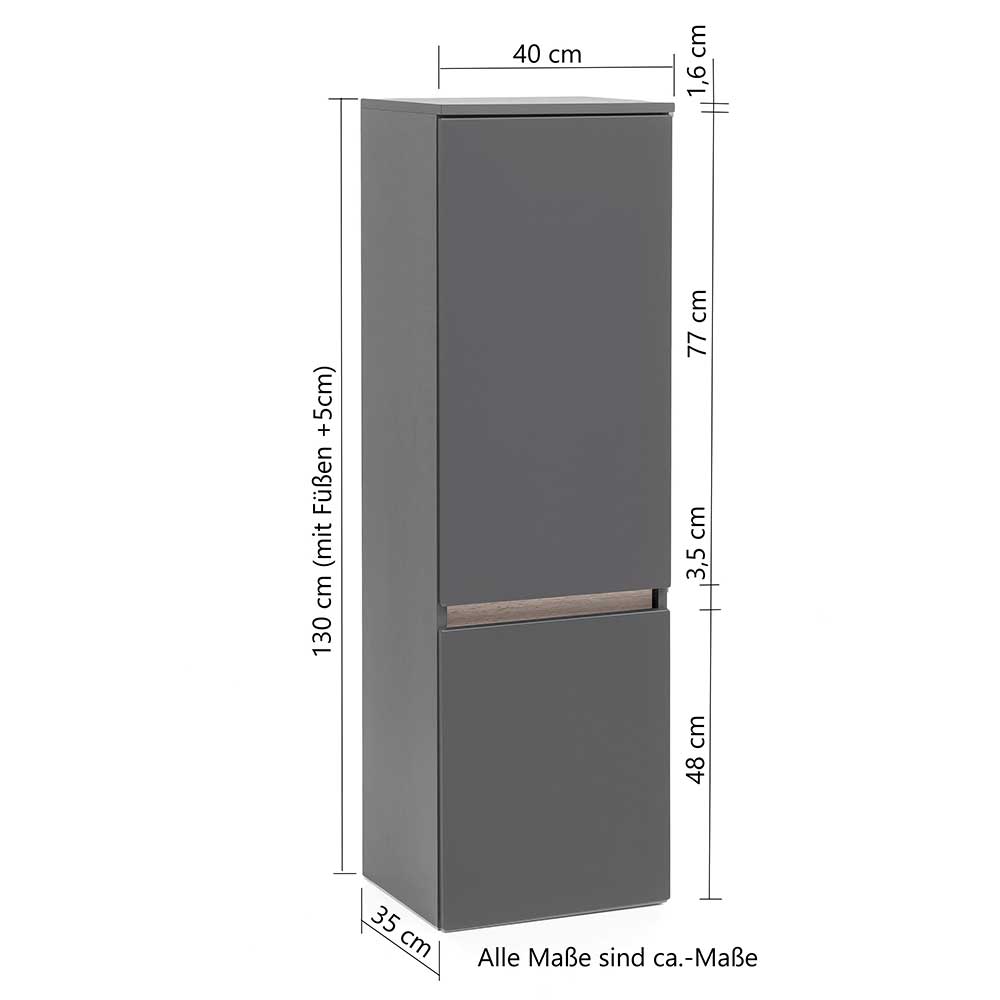 Midi Badschrank in Holzoptik Wildeiche - Drumias