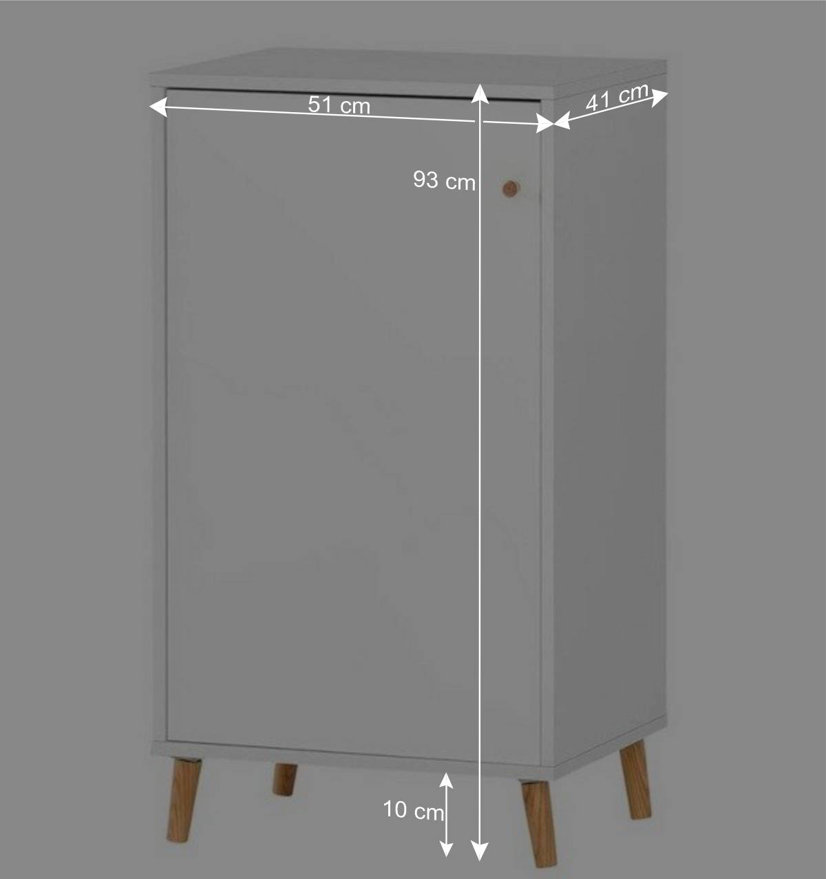 Kleiner Ordnerschrank in Weiß - 1-türig - Obtin