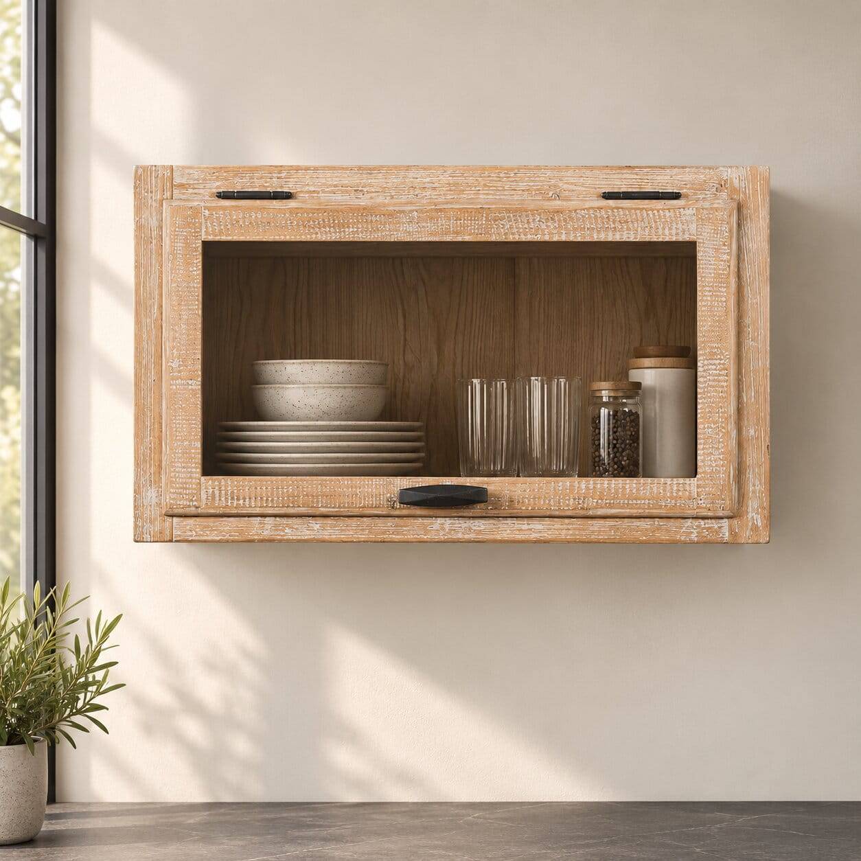 Hängeschrank Küche Ashvills aus Pinie Massivholz