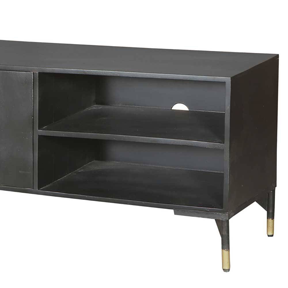 TV Unterschrank in Schwarz mit Messing - Alkatar