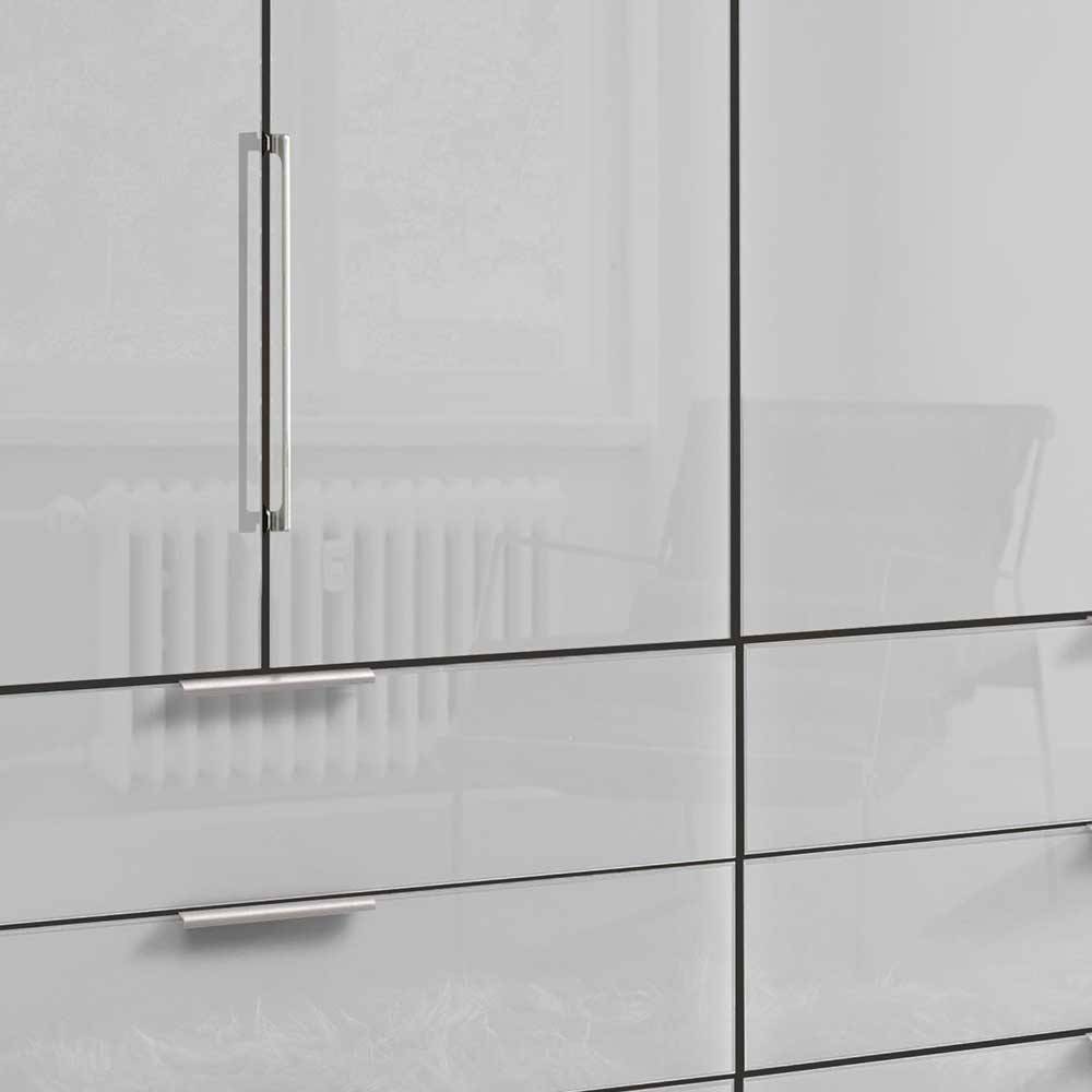 3m 4-türiger Kleiderschrank in Weiß Glasfront - Cara