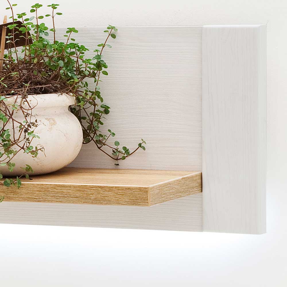 150x25x22 Hängeboard in Natur & Weiß - Samula