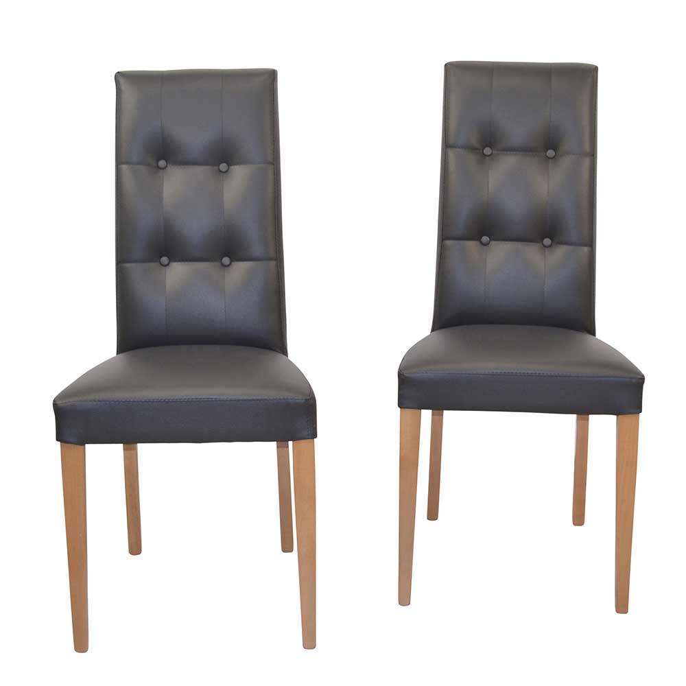 Esszimmerstuhl mit Knopfheftungen - Lyone (2er Set)
