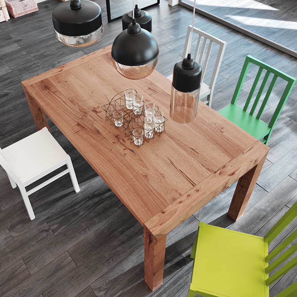 Esszimmer Ausziehtisch mit Eiche Furnier Ilex bis 240cm Breite