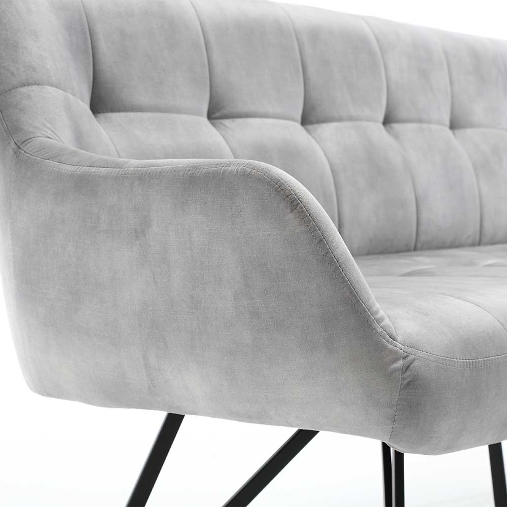Esstisch Sofa in Grau Velours - Reymonda