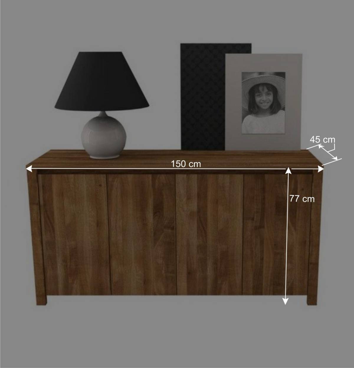 Sideboard Nadalia aus Wildeiche Massivholz