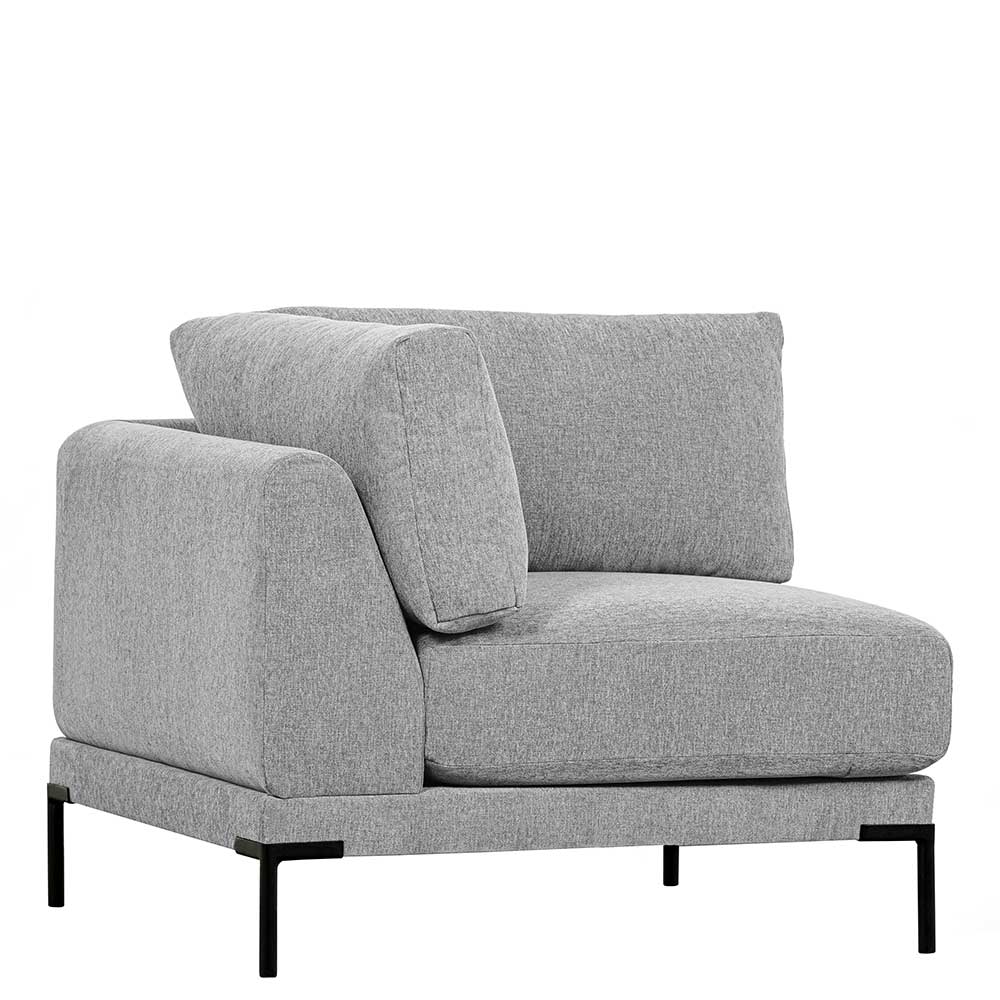 Modulares Sofa Eckelement in Hellgrau mit einem Armlehnen – Horedion