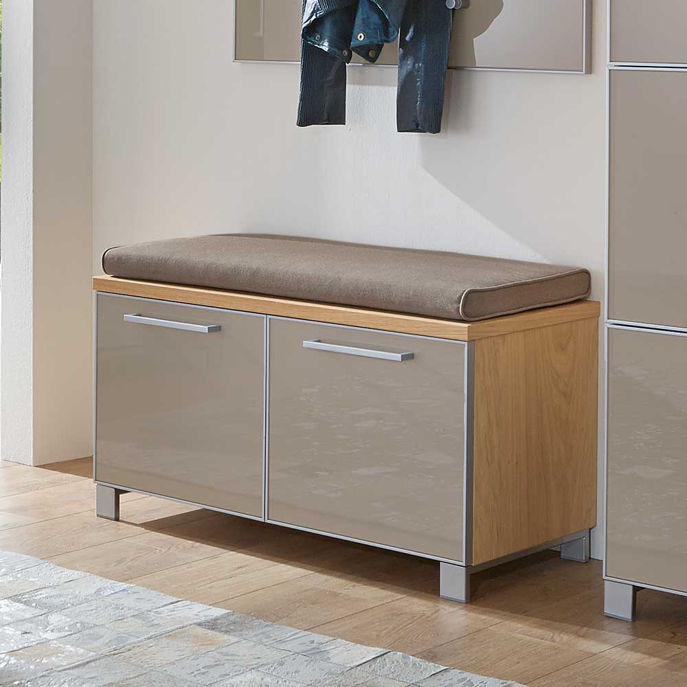 Flurbank Diecca mit Taupe Glas