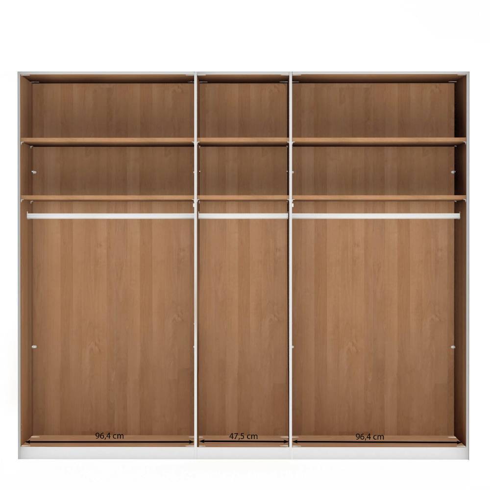 Geräumiger 5-türiger Kleiderschrank mit Einlegeböden und Kleiderstangen innen – Murray