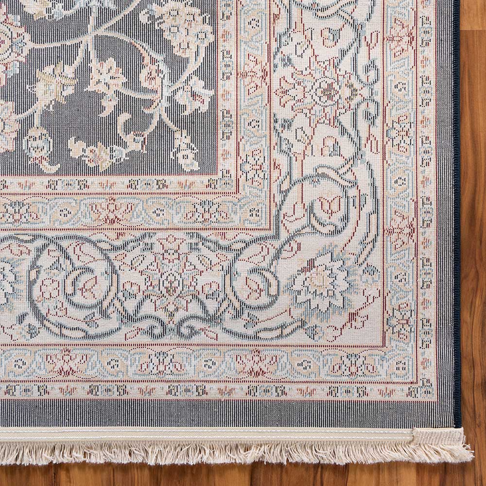 Rechteckiger Orient Teppich in Dunkelblau & Creme - Pandau