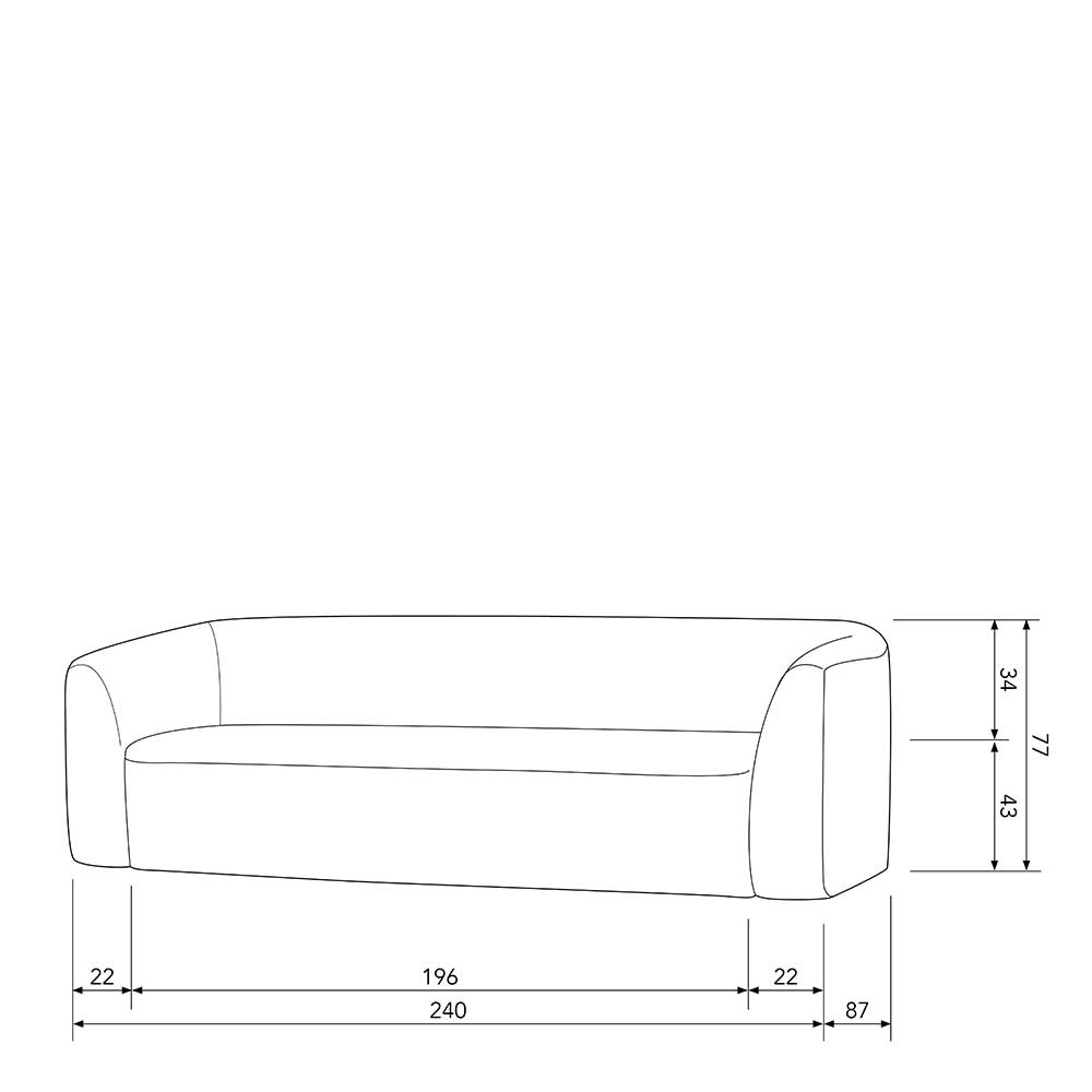 Chenille Couch im Skandinavischen Stil - Yanicas