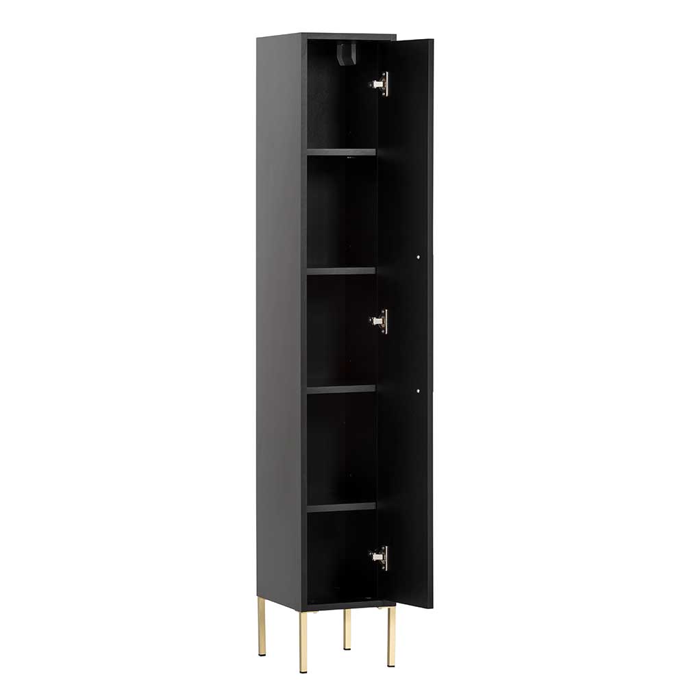 Badeinrichtung in Schwarz & Gold - Vulcanisa (fünfteilig)
