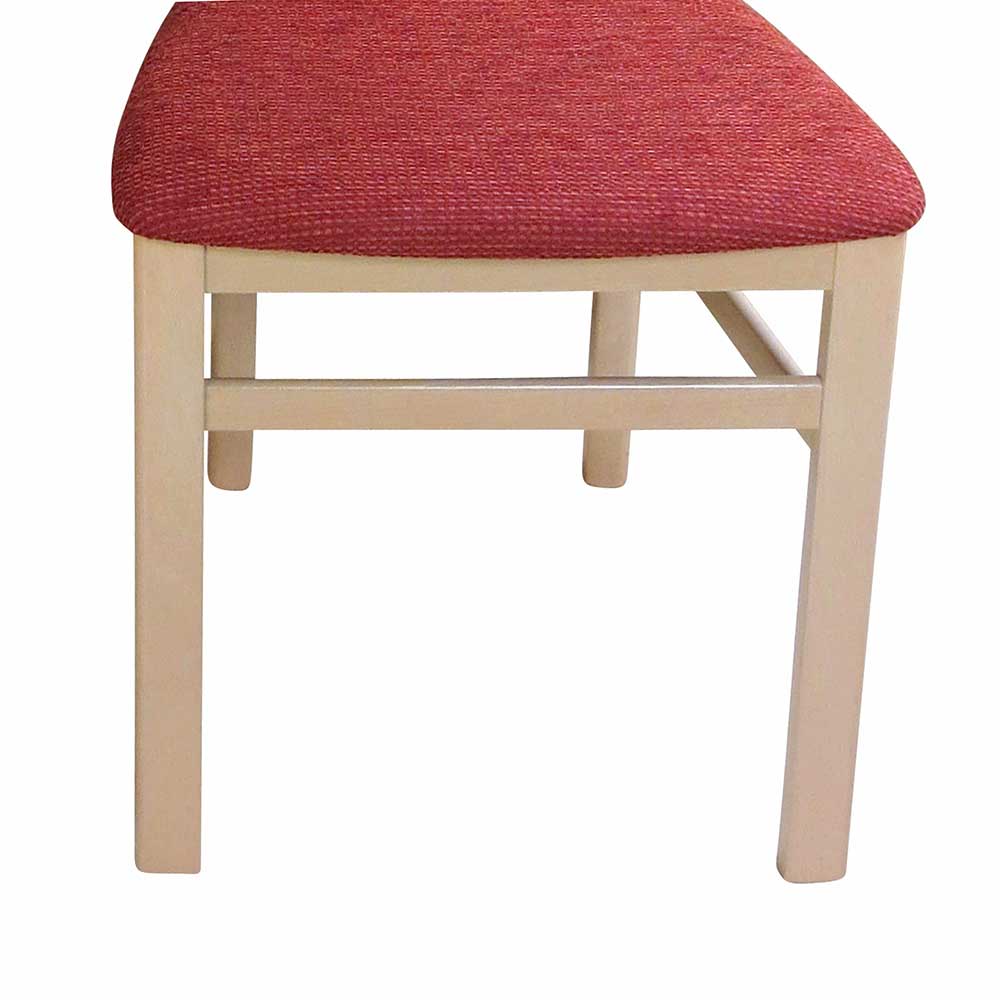 Klassischer Küchenstuhl mit Polsterung Rot Leserias & Buchenholz (2er Set)