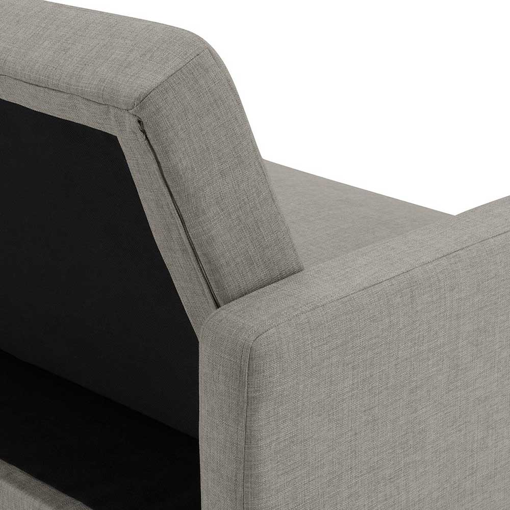 Dreisitzer Schlafcouch in Hellgrau Stoff - Zaparony