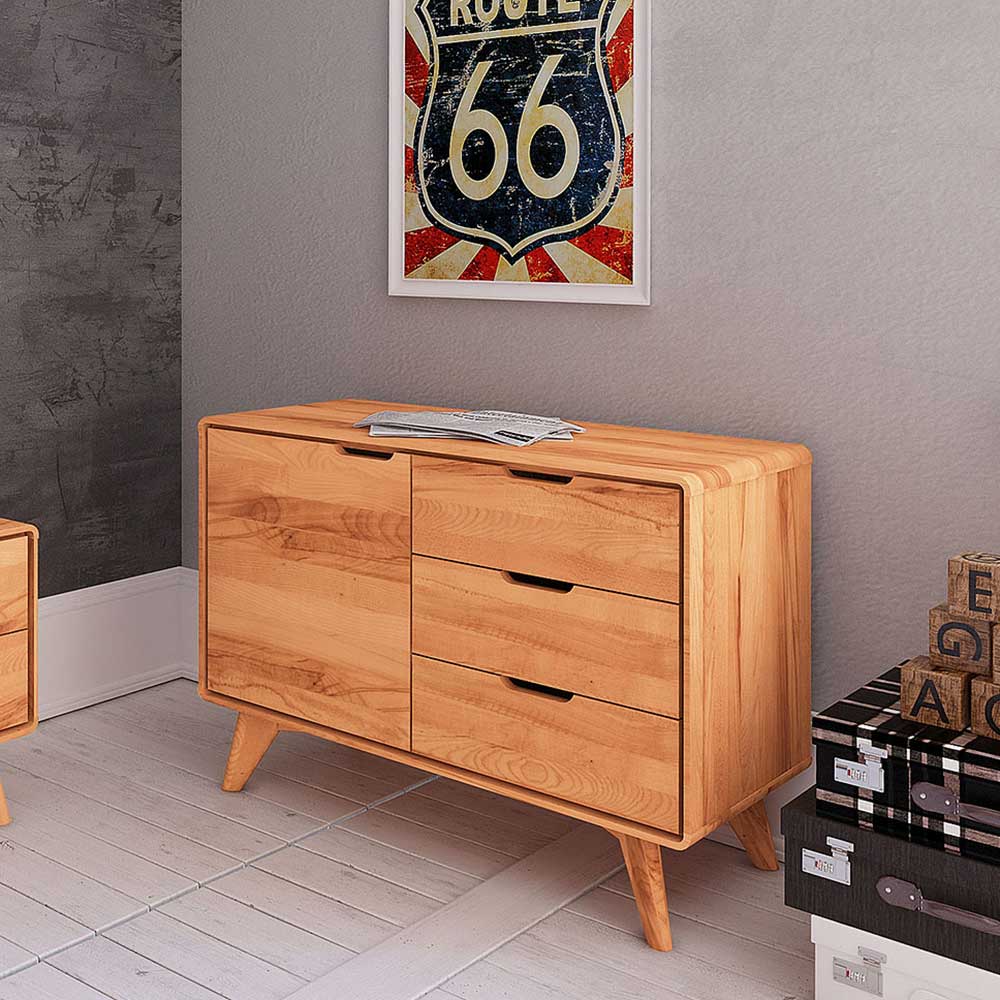 Holz Kommode mit Tür & 3 Schubladen - Junola I