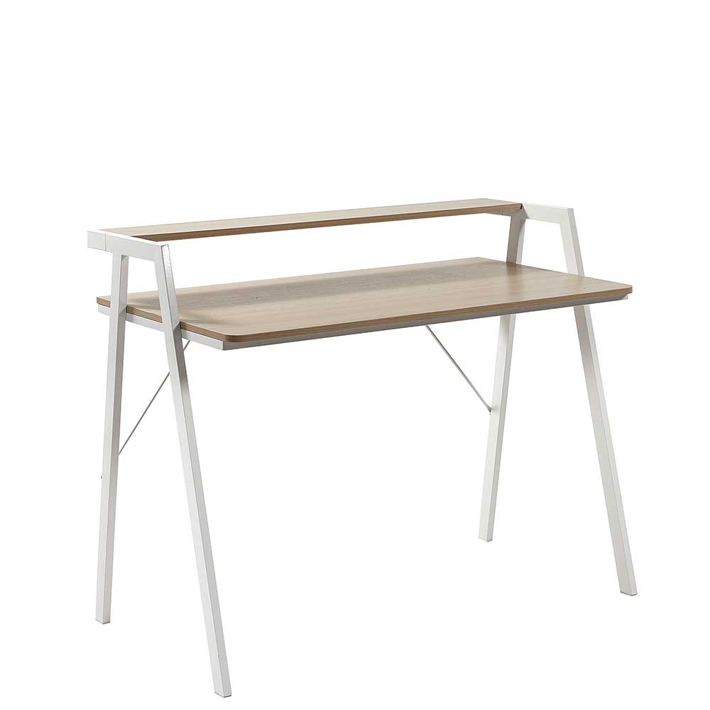 115x91x60 Skandi Schreibtisch mit Aufsatz - Shining