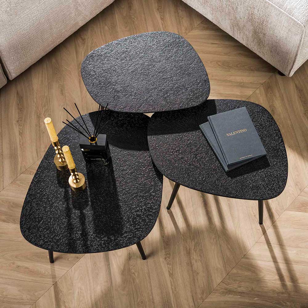3-Satz Couchtisch aus Metall - Loppara (dreiteilig)