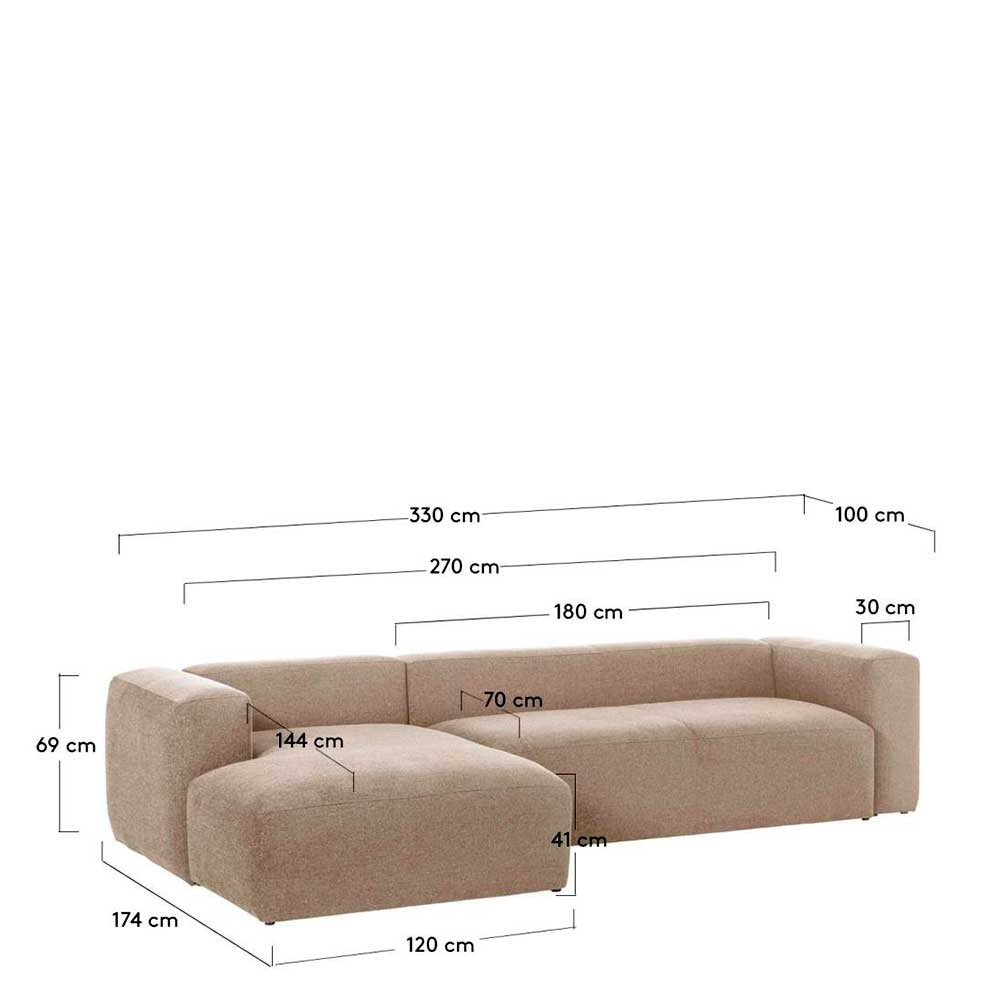 Ecksofa Wohnlandschaft in Beige - Sasson