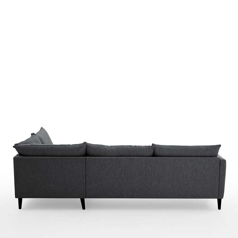 Skandi Ecksofa in Anthrazit mit Schwarz - Soltropa