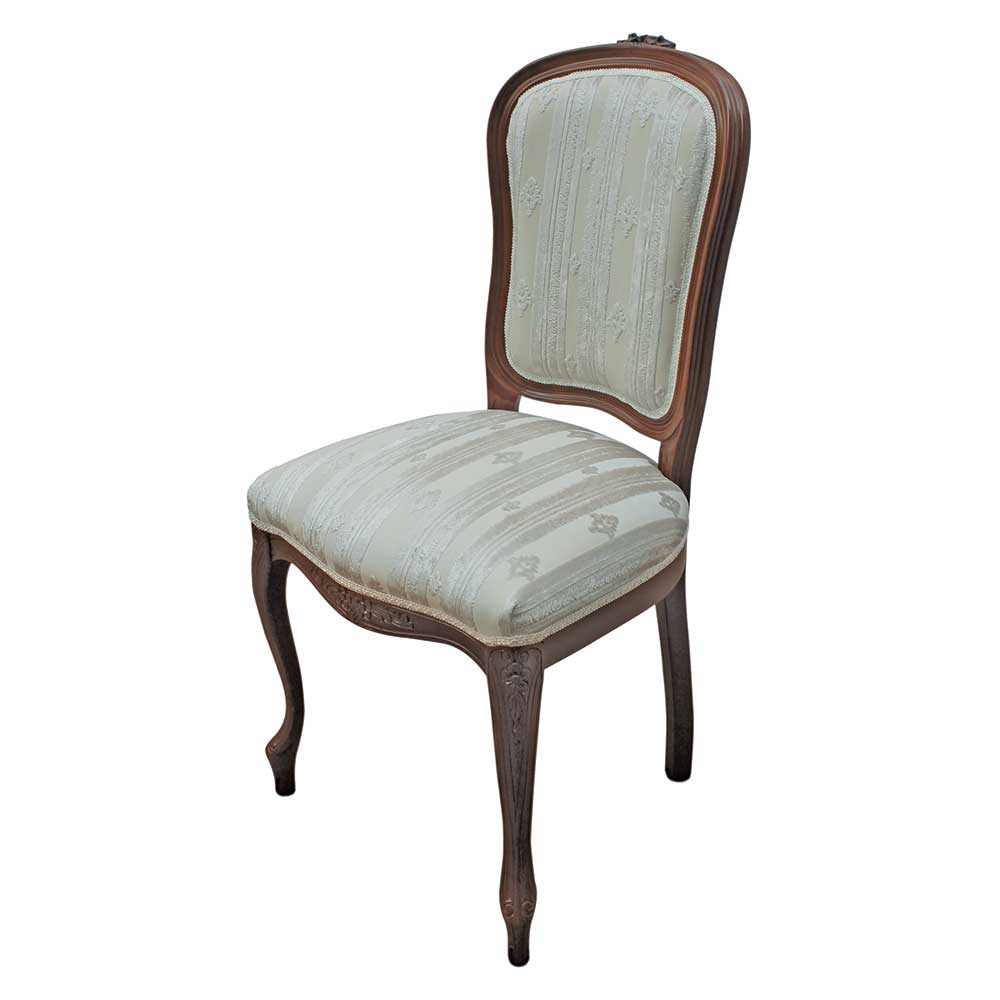 Barock Stuhl in Creme & Nussbaum - Leaf