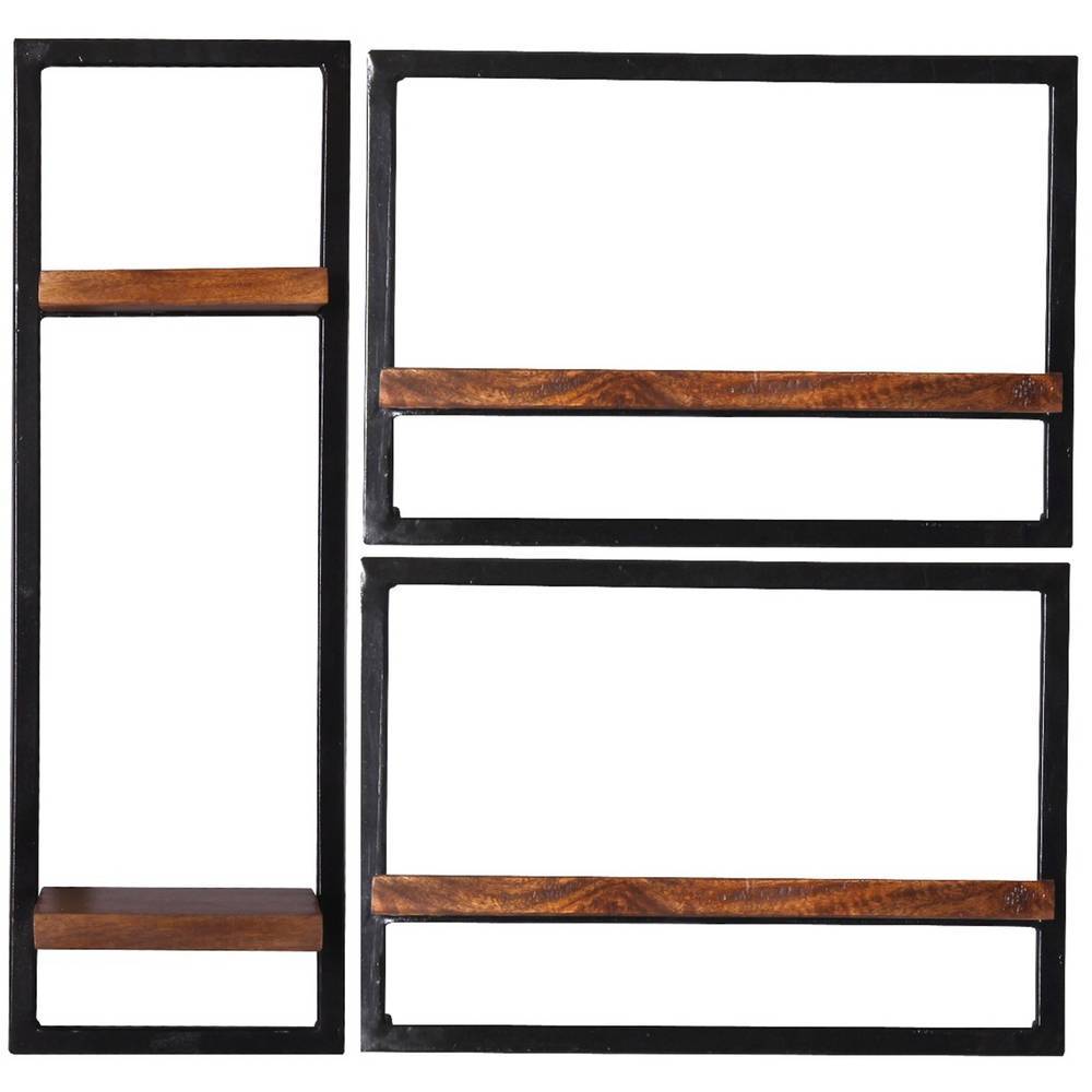 Industrial-Hängeregale Set rechteckig - Kendo (dreiteilig)