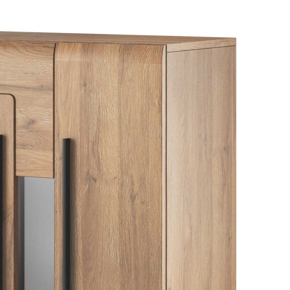 90x136x39 Highboard Vitrine in Eiche Holzoptik - Aberdeen