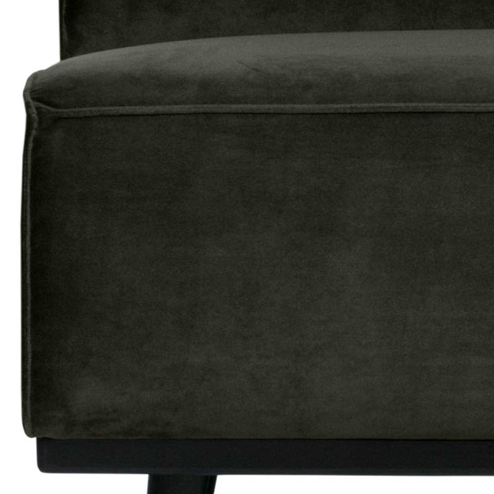 Samt Couch-Element in Dunkelgrün - Alexton