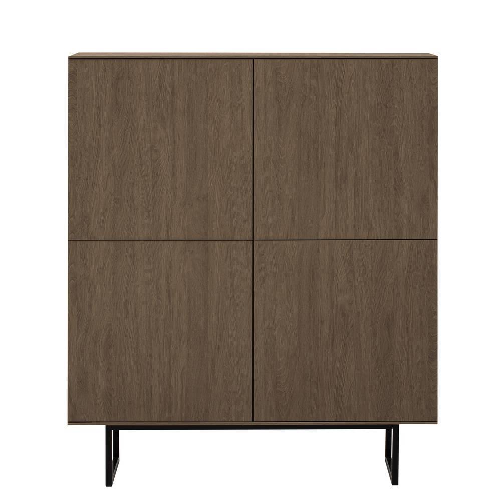 4-türiges Highboard in Nussbaum Holzoptik - Julado