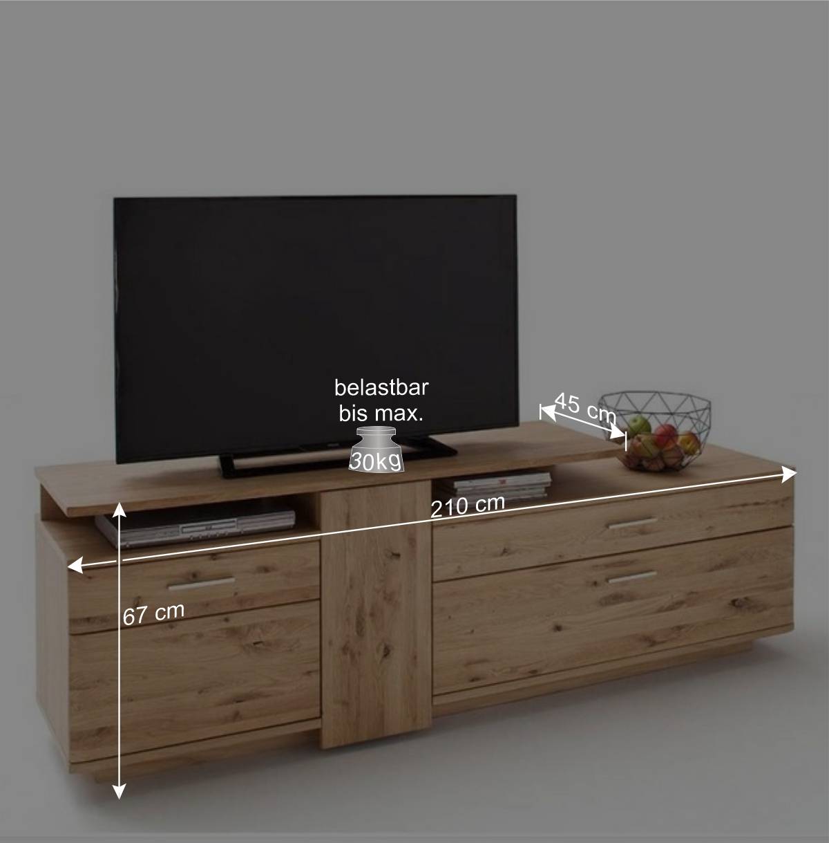 TV Wohnkombination in Eiche - Crokas (zweiteilig)
