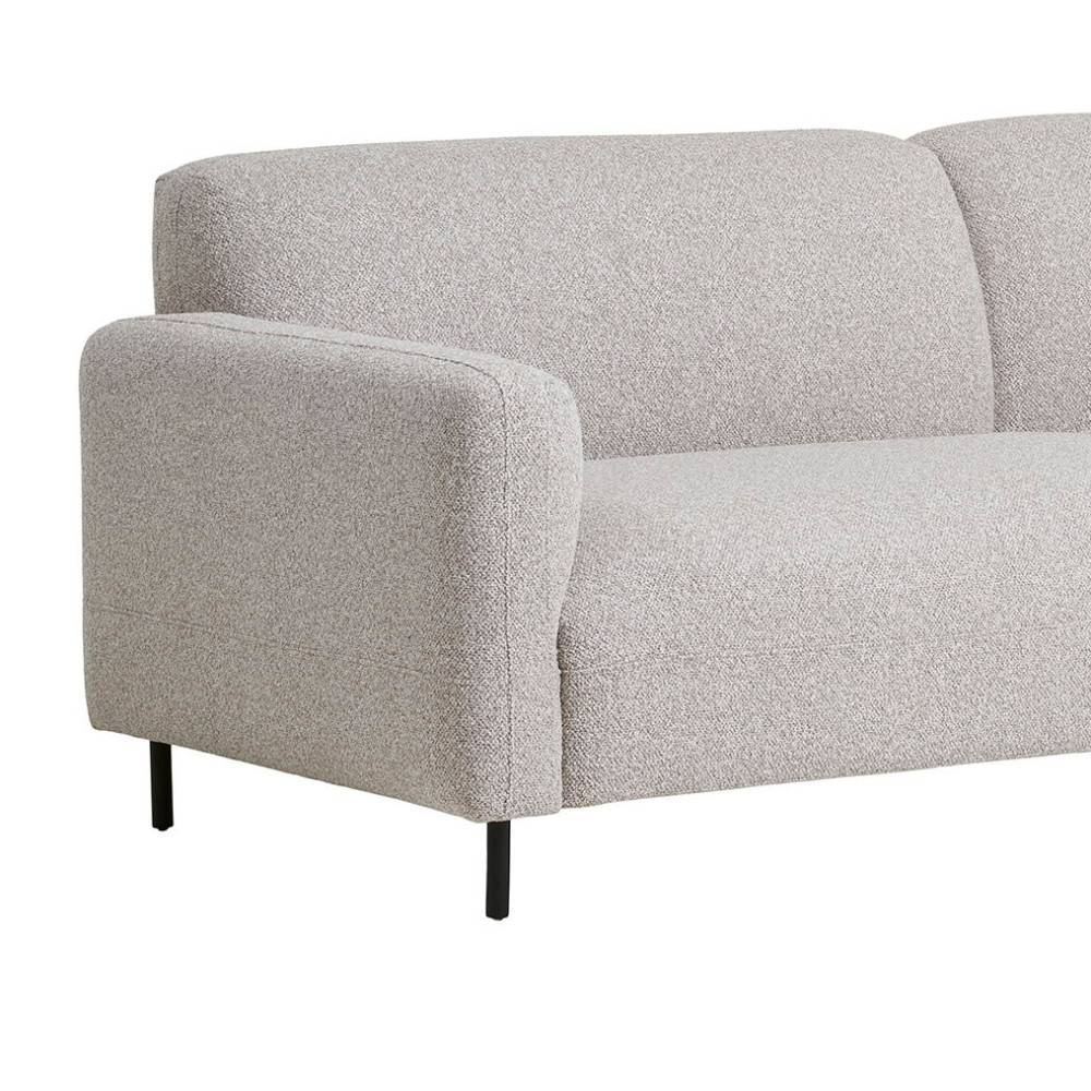 Dreisitzer Sofa in Hellgrau Boucle - Leoniara
