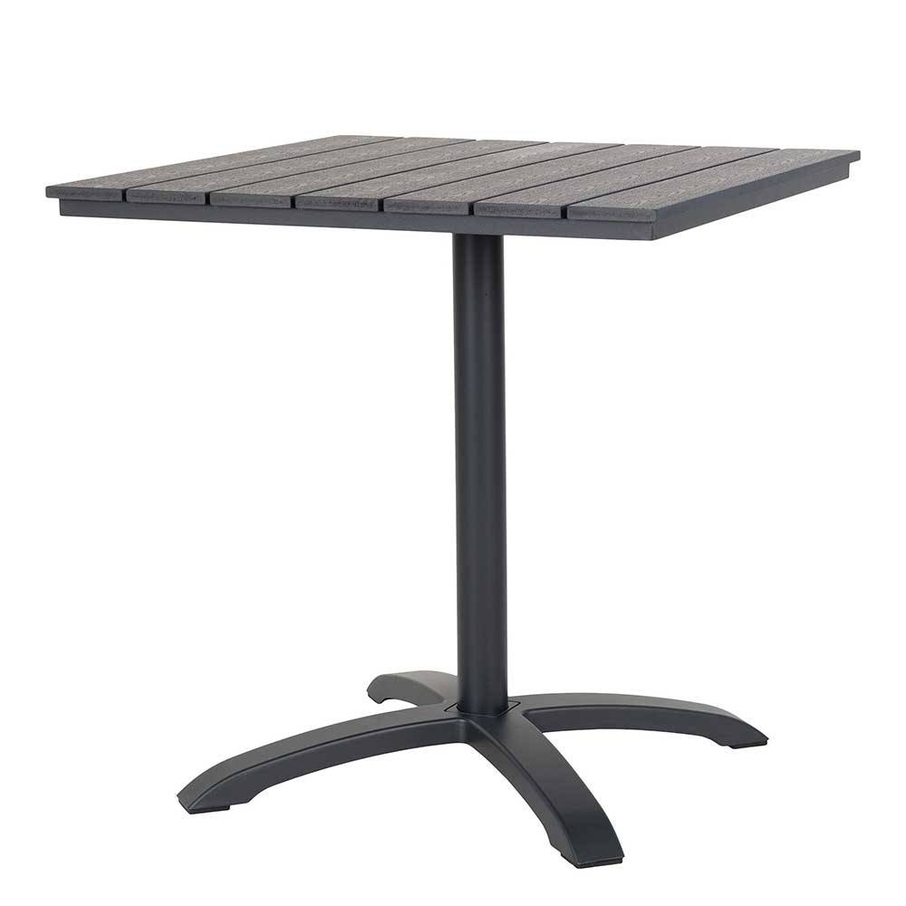 70x70 Gartentisch aus Kunststoff in Holzoptik - Ireen