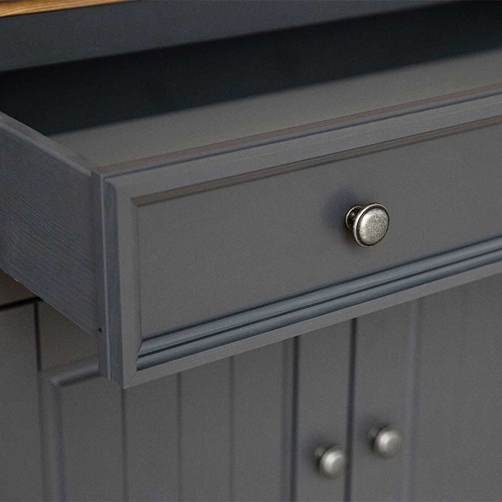 Landhaus Kombi-Kommode in Grau & Eiche - Witenga