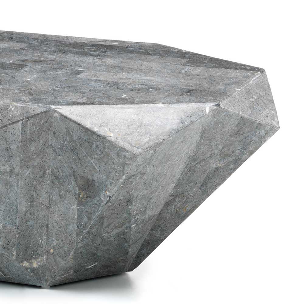 Grauer Design Wohnzimmertisch Jateina aus Stein