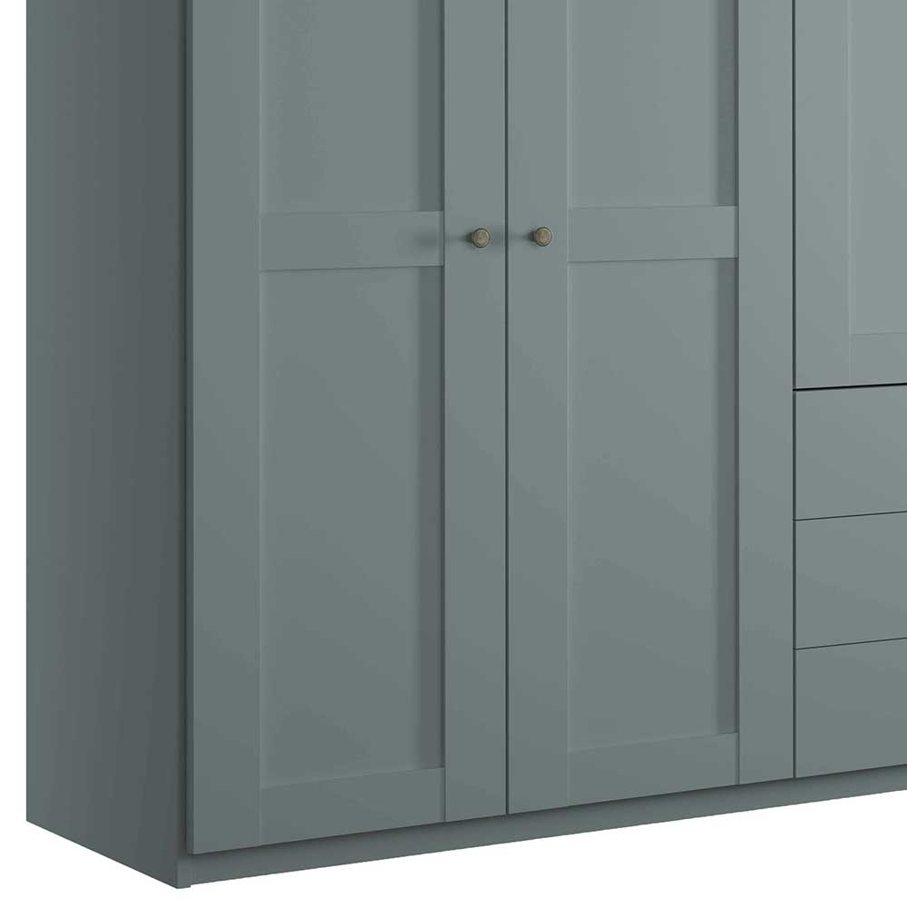 Graugrüner Kleiderschrank 6-türig - Rajavo