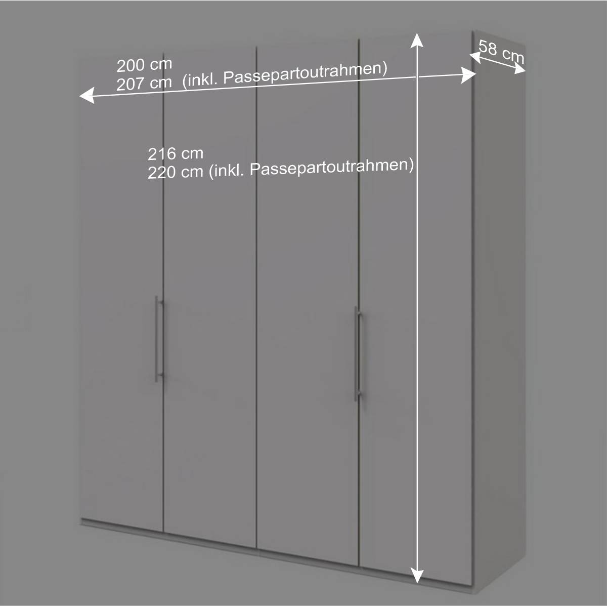 Weißer Schlafzimmer Kleiderschrank mit Falttüren - Donpiave