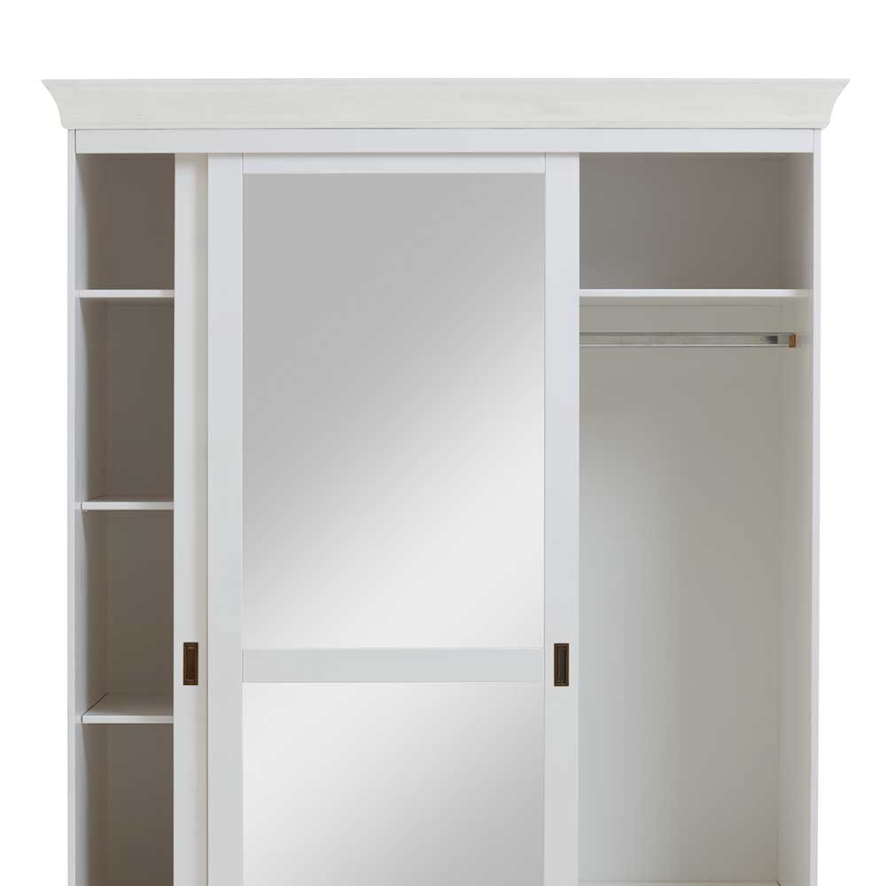 Landhausstil Schiebetüren-Kleiderschrank in Weiß - Satumare