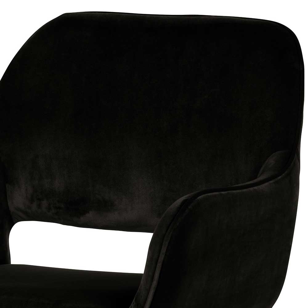 Edler Samt Designstuhl in Schwarz - Elvator (2er Set)