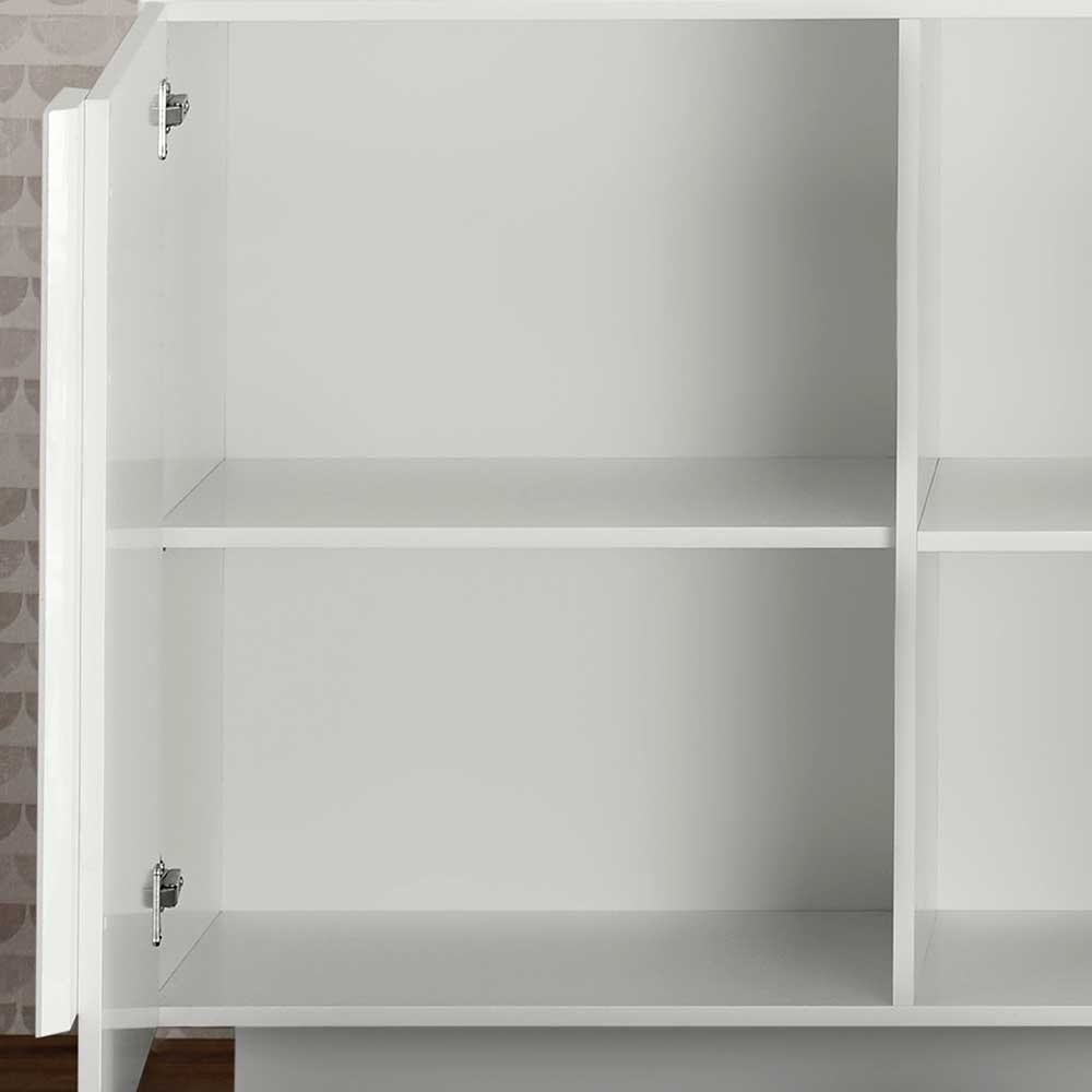 Hochglanz Sideboard mit 4 Türen in Weiß - Kerym