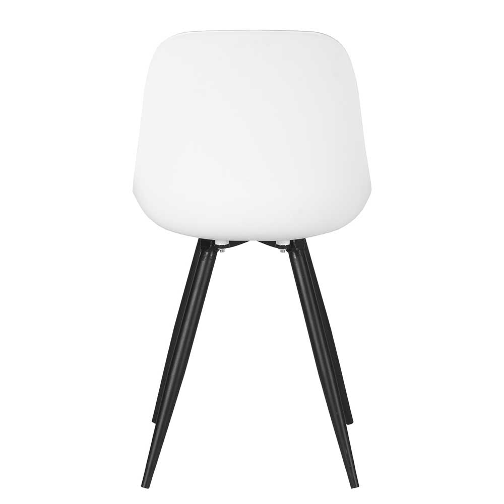 Esszimmer Schalenstuhl in Weiß Kunststoff - Saar (2er Set)