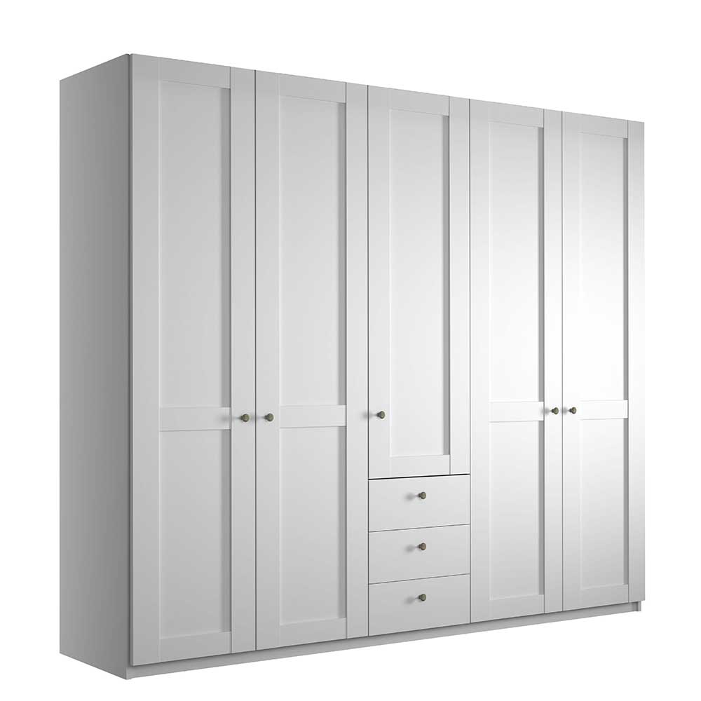 250cm breiter Kleiderschrank 5-türig & 3 Schubladen - Flinn