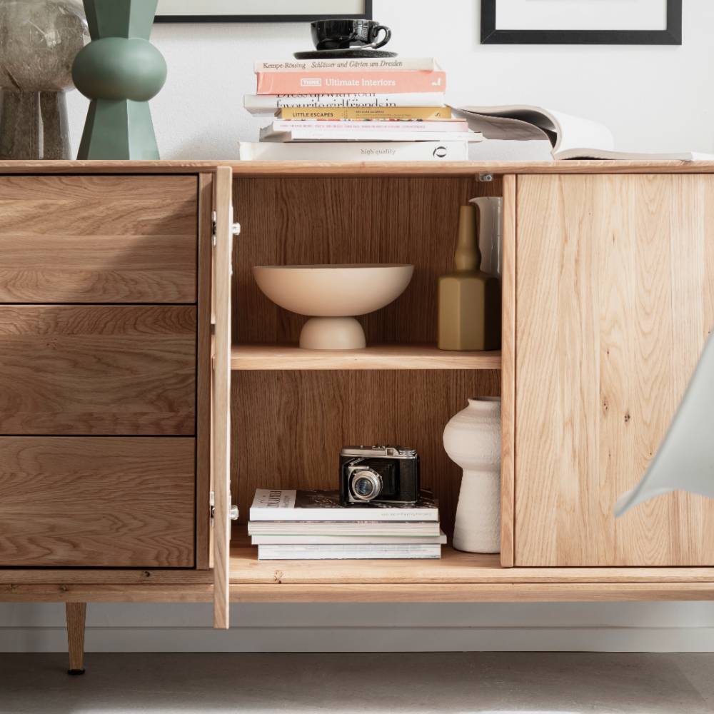 Eichenholz Sideboard 222 cm breit - Lamia
